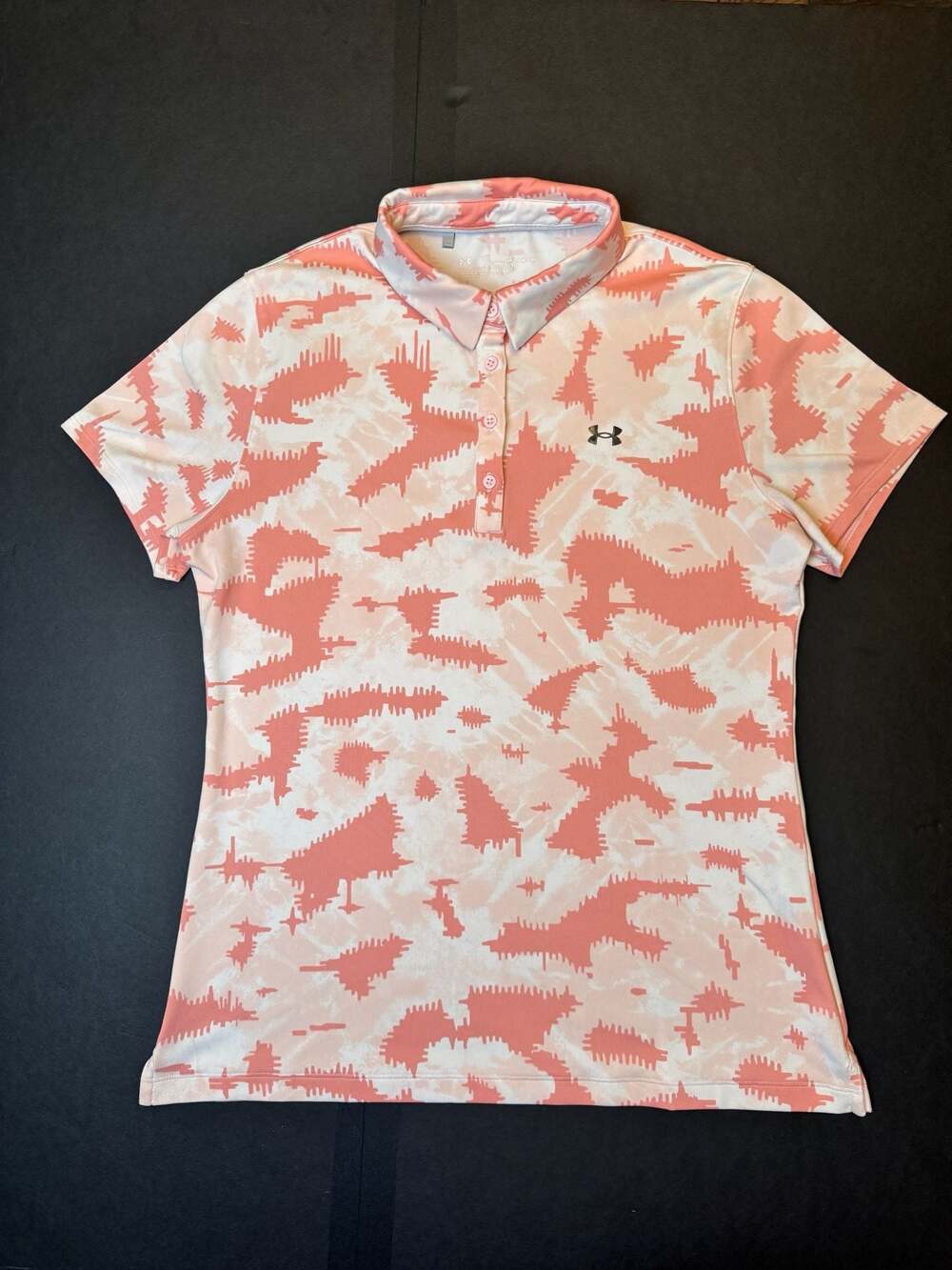 Under Armour Women's Zinger  Golf Polo Shirt, Pink Abstract Camo Size Med